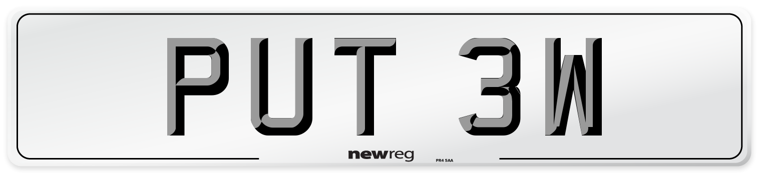 PUT 3W Number Plate from New Reg